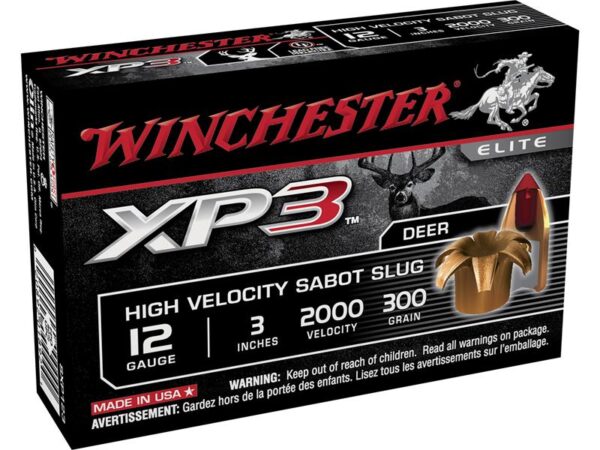 Winchester 12 Gauge 3" 300 Gr. XP3 Sabot Slug- Lead-Free- Box of 5