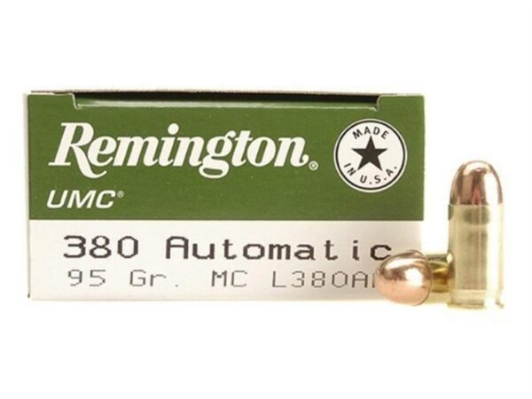 Remington UMC .380 ACP 95 Gr. Full Metal Jacket- Box of 50