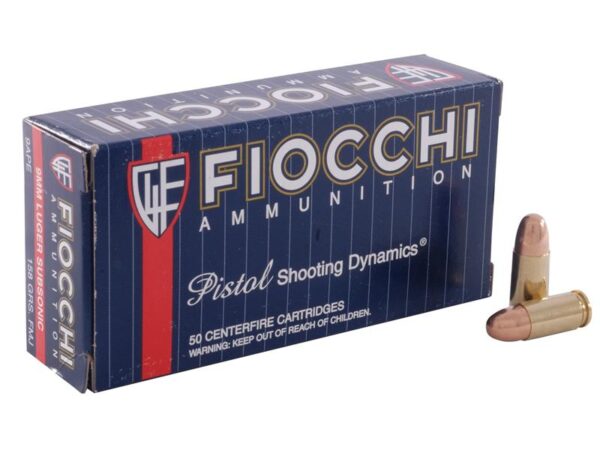 Fiocchi Shooting Dynamics 9mm Luger 158 Gr. Full Metal Jacket Subsonic- Box of 50