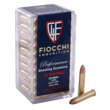 Fiocchi Shooting Dynamics .22 Winchester Magnum Rimfire (WMR) 40 Gr. Jacketed Soft Point- Box of 50