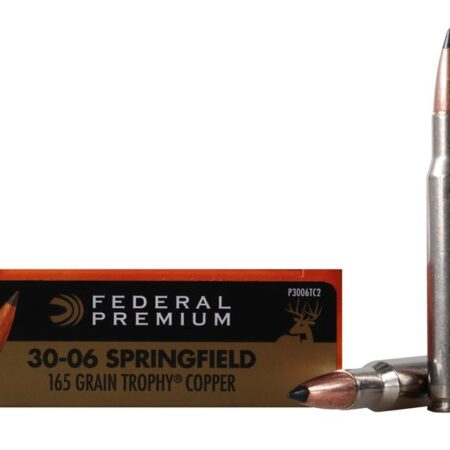 Federal Premium Vital-Shok .30-06 Springfield 165 Gr. Trophy Copper Tipped Boat Tail- Lead-Free- Box of 20