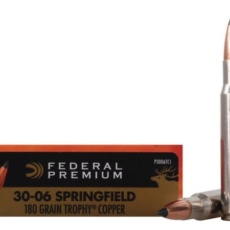 Federal Premium Vital-Shok .30-06 Springfield 180 Gr. Trophy Copper Tipped Boat Tail- Lead-Free- Box of 20