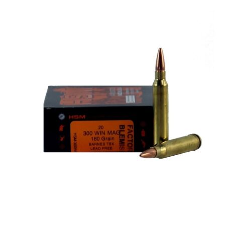 HSM Factory Blemish .300 Winchester Magnum 180 Gr. Barnes TSX Hollow Point Boat Tail- Lead-Free- Box of 20