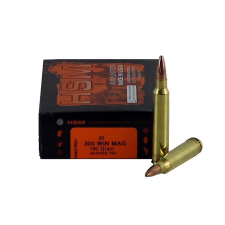 HSM .300 Winchester Magnum 180 Gr. Barnes TSX Hollow Point Boat Tail- Lead-Free- Box of 20