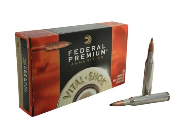 Federal Premium Vital-Shok .25-06 Remington 100 Gr. Trophy Copper Tipped Boat Tail Lead-Free- Box of 20