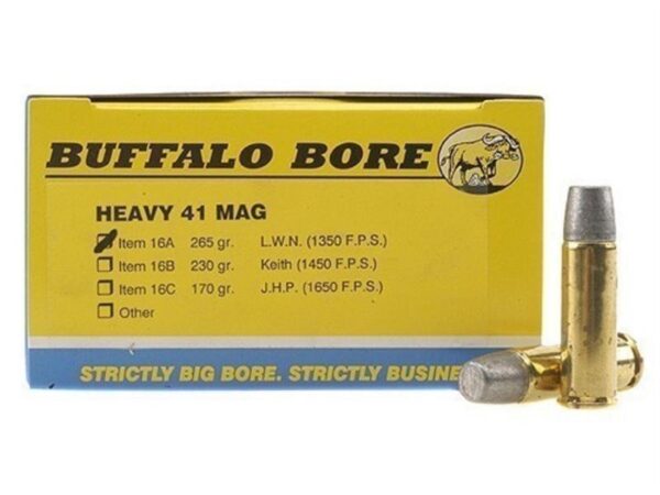 Buffalo Bore .41 Remington Magnum 265 Gr. Lead Wide Long Nose- Box of 20