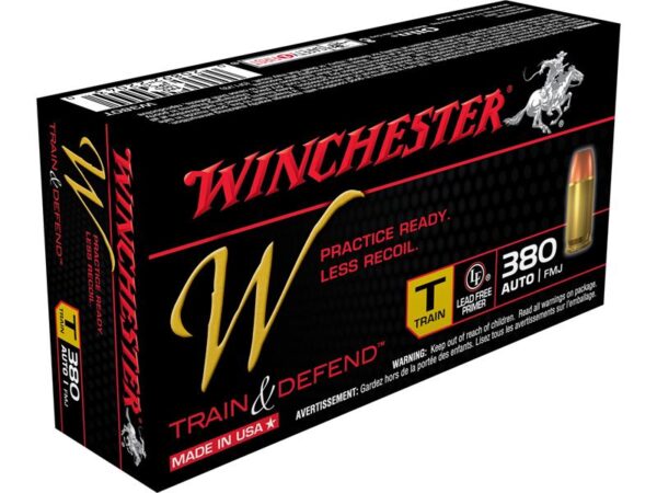 Winchester W Train Reduced Lead .380 ACP 95 Gr. Full Metal Jacket- Box of 50