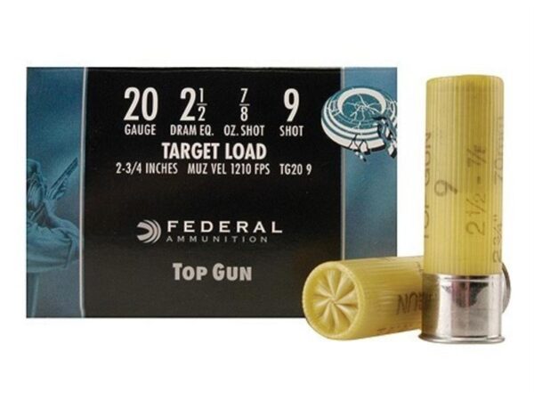 Federal Top Gun 20 Gauge 2-3/4" 7/8 oz #9 Shot- Box of 25