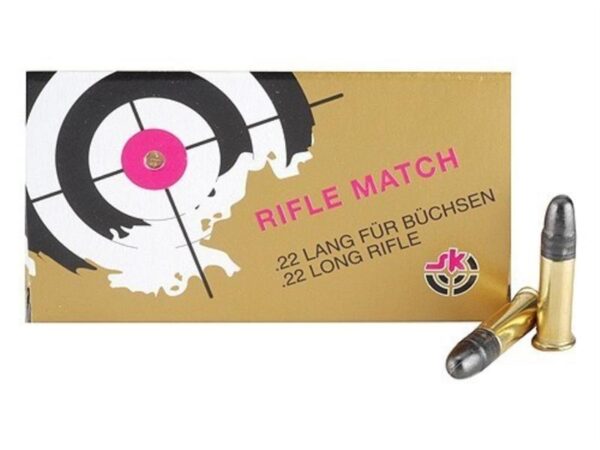 SK Rifle Match .22 Long Rifle 40 Gr. Lead Round Nose- Box of 50