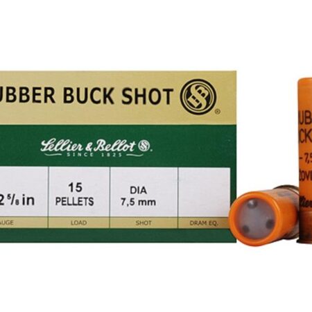 Sellier & Bellot 12 Gauge 2-5/8" 7.5mm Rubber Buckshot 15 Pellets- Box of 25