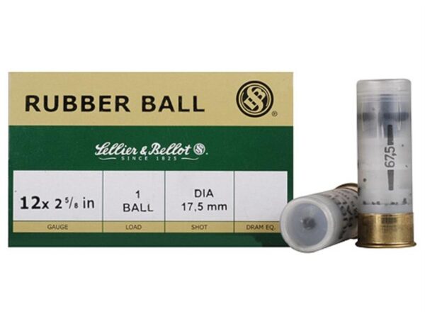 Sellier & Bellot 12 Gauge 2-5/8" 17.5mm Rubber Slug- Box of 25