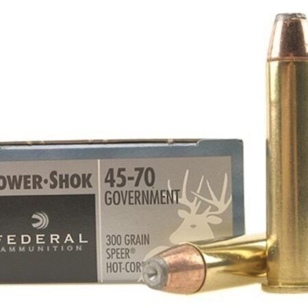 Federal Power-Shok .45-70 Government 300 Gr. Speer Hot-Cor Hollow Point- Box of 20