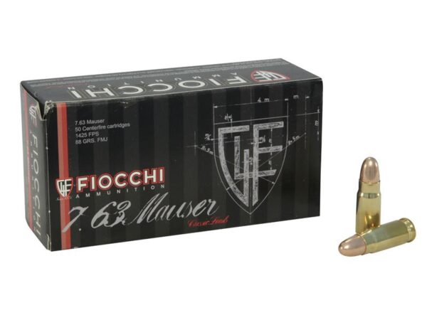 Fiocchi .30 Mauser (7.63mm) 88 Gr. Full Metal Jacket- Box of 50