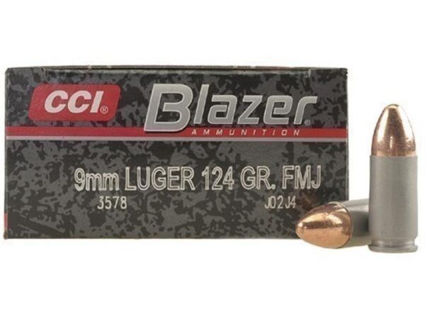 CCI Blazer 9mm Luger 124 Gr. Full Metal Jacket- Box of 50