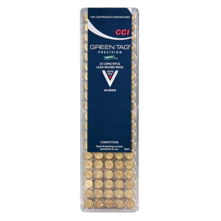 CCI Green Tag Competition .22 Long Rifle 40 Gr. Lead Round Nose- Box of 100