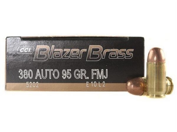 CCI Blazer Brass .380 ACP 95 Gr. Full Metal Jacket- Box of 50