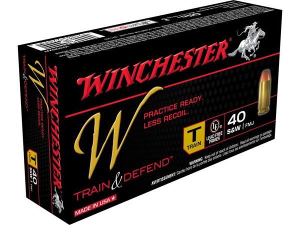 Winchester W Train Reduced Lead .40 S&W 180 Gr. Full Metal Jacket- Box of 50