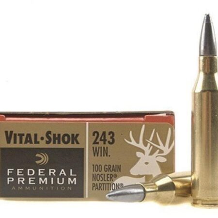 Federal Premium Vital-Shok .243 Winchester 100 Gr. Nosler Partition Moly Coated- Box of 20