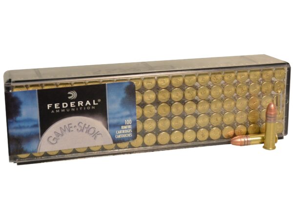 Federal Game-Shok .22 Long Rifle High Velocity 40 Gr. Plated Lead Round Nose- Box of 100