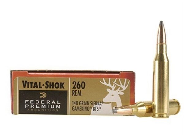 Federal Premium Vital-Shok .260 Remington 140 Gr. Sierra GameKing Boat Tail- Box of 20