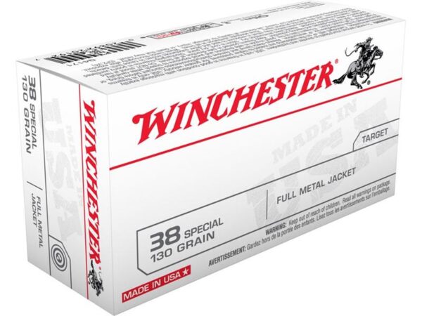 Winchester USA .38 Special 130 Gr. Full Metal Jacket- Value Pack of 100
