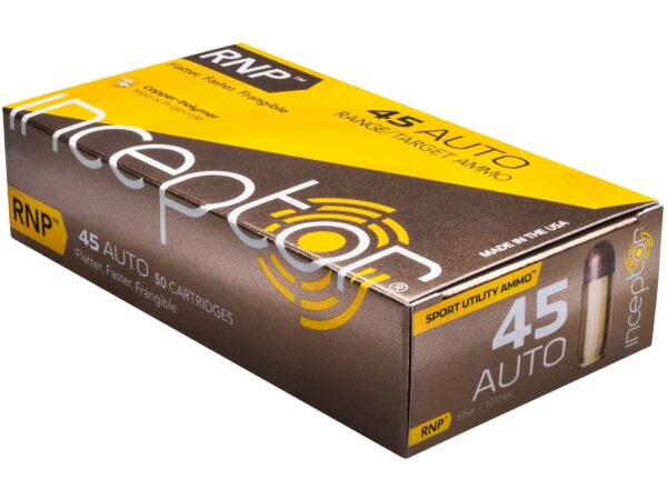Inceptor Sport Utility .45 ACP 135 Gr. RNP Frangible- Lead-Free- Box of 50