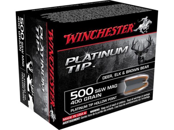 Winchester Supreme .500 S&W Magnum 400 Gr. Platinum Tip Hollow Point- Box of 20