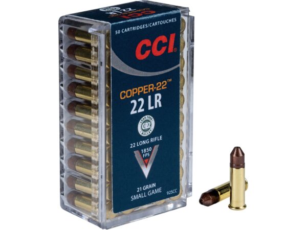 CCI Copper-22 .22 Long Rifle 21 Gr. Copper Hollow Point- Lead-Free- Box of 50
