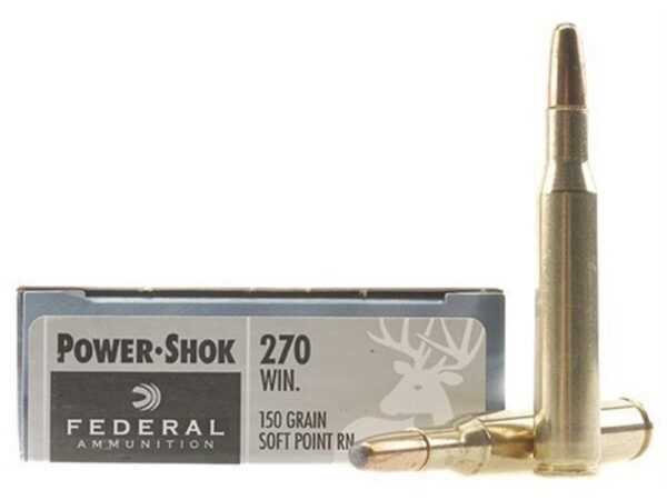 Federal Power-Shok .270 Winchester 150 Gr. Round Nose Soft Point- Box of 20