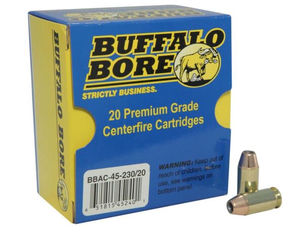 Buffalo Bore .45 ACP +P 230 Gr. Jacketed Hollow Point- Box of 20