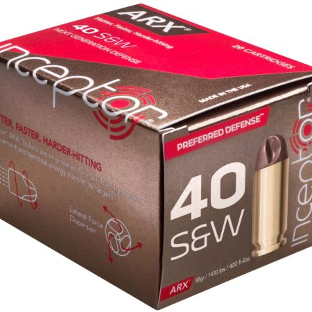 Inceptor Preferred Defense .40 S&W 88 Gr. ARX Frangible- Lead-Free- Box of 20