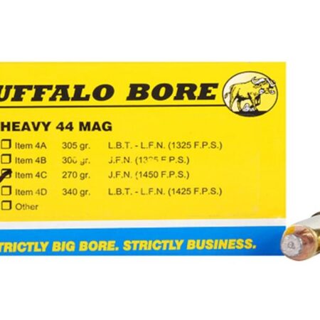 Buffalo Bore .44 Remington Magnum 270 Gr. Jacketed Flat Nose- Box of 20