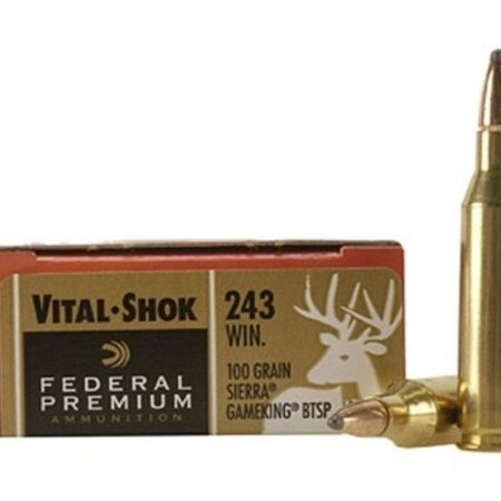 Federal Premium Vital-Shok .243 Winchester 100 Gr. Sierra GameKing Soft Point Boat Tail- Box of 20