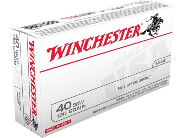 Winchester USA .40 S&W 180 Gr. Full Metal Jacket- Box of 50
