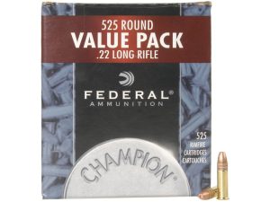 Federal Champion Target .22 Long Rifle 36 Gr. Plated Lead Hollow Point- Box of 525
