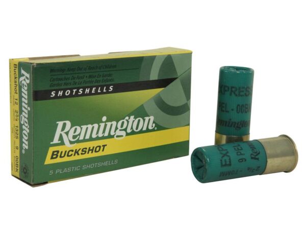 Remington Express 12 Gauge 2-3/4" 00 Buckshot 9 Pellets- Box of 5