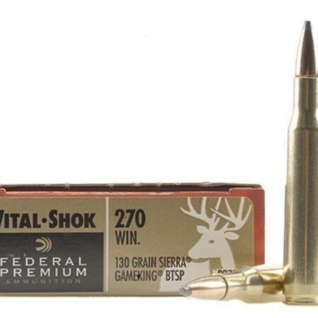 Federal Premium Vital-Shok .270 Winchester 130 Gr. Sierra GameKing Soft Point Boat Tail- Box of 20