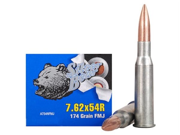 Silver Bear 7.62x54R 174 Gr. FMJ (Bi-Metal)- Box of 20