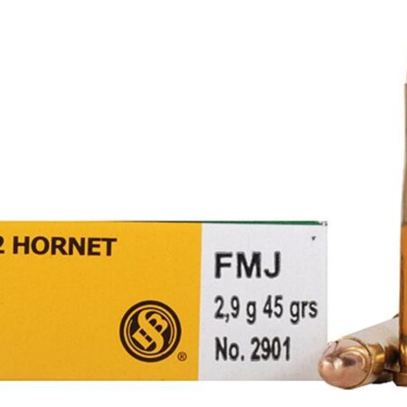 Sellier & Bellot .22 Hornet 45 Gr. Full Metal Jacket- Box of 20