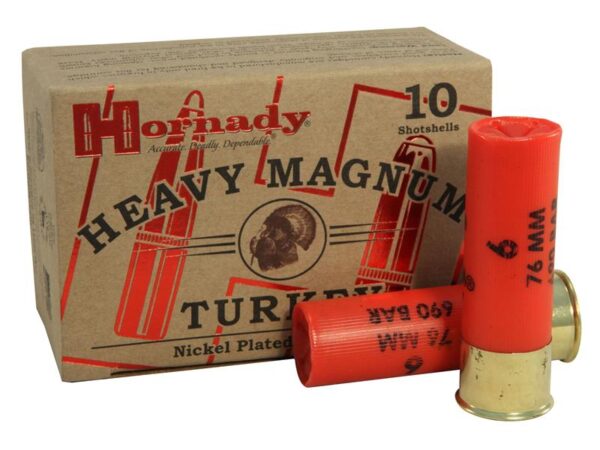 Hornady Heavy Magnum Turkey 12 Gauge 3" 1-1/2 oz #6 Nickel Plated Shot- Box of 10