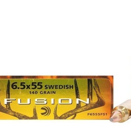 Federal Fusion 6.5x55mm Swedish Mauser 140 Gr. Spitzer Boat Tail- Box of 20