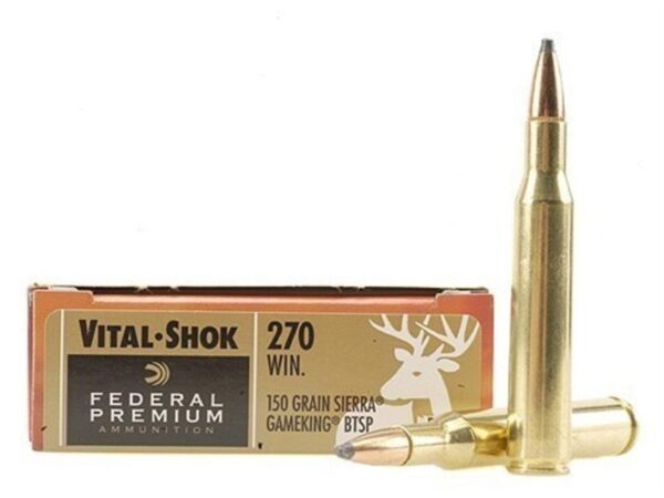Federal Premium Vital-Shok .270 Winchester 150 Gr. Sierra GameKing Boat Tail- Box of 20