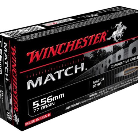 Winchester Match 5.56x45mm NATO 77 Gr. Sierra MatchKing Hollow Point Boat Tail- Box of 20