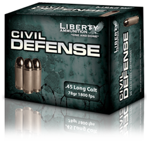 Liberty Civil Defense .45 Long Colt 78 Gr. Fragmenting Hollow Point- Lead-Free- Box of 20