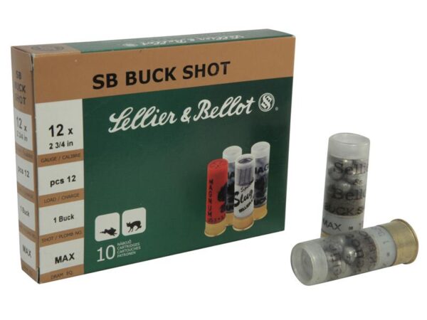 Sellier & Bellot 12 Gauge 2-3/4" #1 Buckshot 12 Pellets- Box of 25