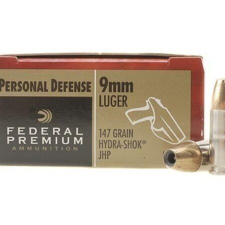 Federal Premium Personal Defense 9mm Luger 147 Gr. Hydra-Shok Jacketed Hollow Point- Box of 20