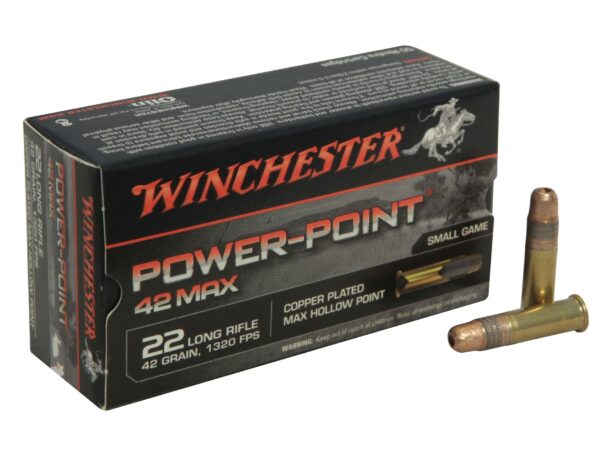 Winchester Power-Point 42 Max .22 Long Rifle 42 Gr. Hollow Point- Box of 500