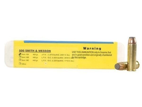 Buffalo Bore .500 S&W Magnum 400 Gr. Jacketed Flat Nose- Box of 20