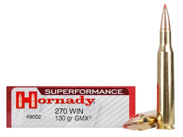 Hornady SUPERFORMANCE GMX .270 Winchester 130 Gr. GMX Boat Tail- Lead-Free- Box of 20