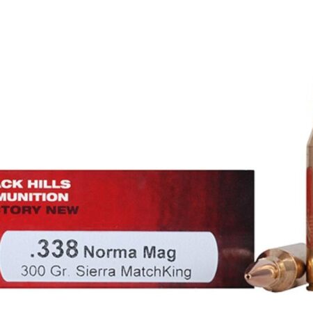 Black Hills .338 Norma Magnum 300 Gr. Sierra MatchKing Hollow Point- Box of 20